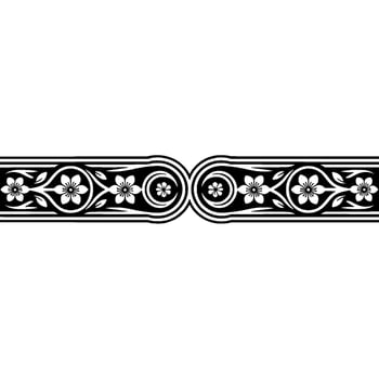 Elegant Floral Border, Japanese , Vintage Motif, Symmetry vector