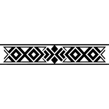 Geometric Tribal Border, Black White, Stylized Pattern, Decorative vector