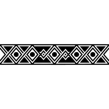 Geometric Deco Border, Minimalist Black White - Symmetrical vector
