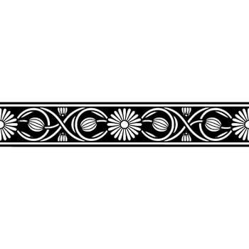 Art Nouveau Floral Border, Elegant Deco vector