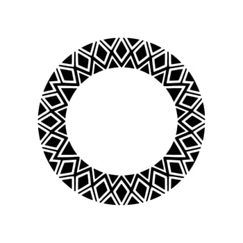 Geometric Circle Frame, Minimalist , Black White - Pattern vector