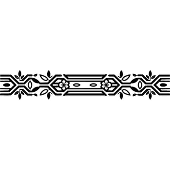 Art Deco Floral Border Elegant Division Element vector