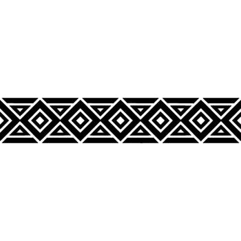 Geometric Tribal Border, Black White Deco Pattern vector