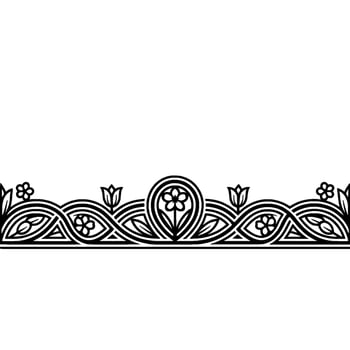 Elegant Art Deco Floral Border, Vintage, Ornament vector