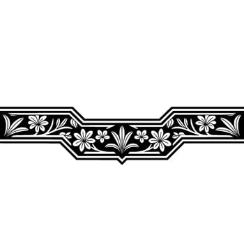 Art Deco Floral Border, Elegant Vintage - Stylized vector