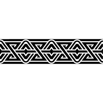 Intricate Celtic Border, Geometric Pattern, Black and White, Textile vector