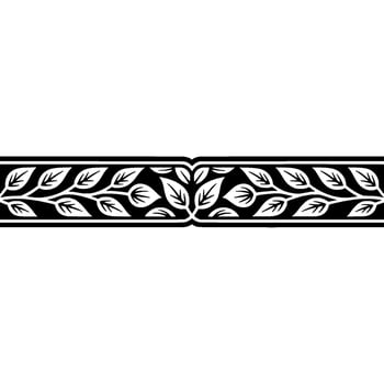 Stylized Leaf Border, Art Nouveau Inspired vector