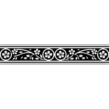 Elegant Floral Border, Vintage , Decorative Element, alternate version 341 vector