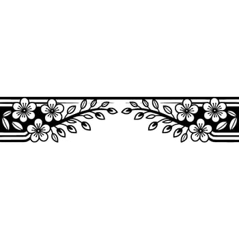 Elegant Floral Border, Vintage Style, Minimalist, Foliage vector