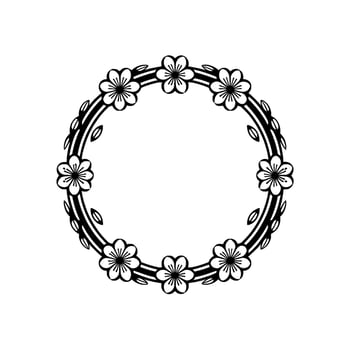 Delicate Sakura Blossom Frame, Minimalist vector