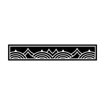 Geometric Wave Border, Art Deco Style, Linear vector