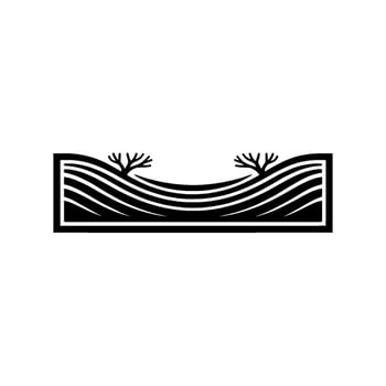 Minimalist Landscape Silhouette, Coastal Horizon vector