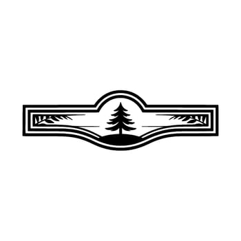 Rustic Mountain Emblem, Vintage Silhouette vector