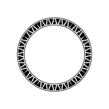Geometric Circle Frame, Tribal Pattern, Minimalist - Abstract vector