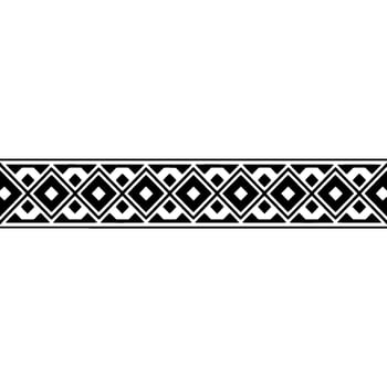 Geometric Tribal Border, Black and White Pattern, Monochromatic vector