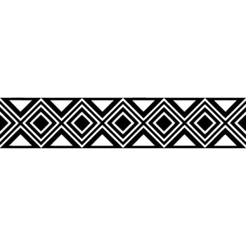 Geometric Deco Border, Black White Pattern, Abstract vector