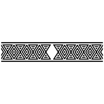 Geometric Deco Border, Minimalist Pattern, Black White - Zigzag vector