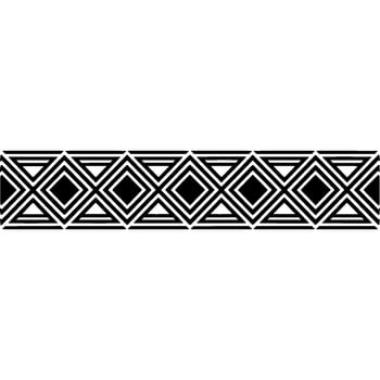 Geometric Deco Border Minimalist Black White Pattern, Art deco vector