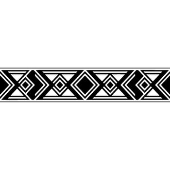 Geometric Deco Border, Minimalist Black White, Ornament vector
