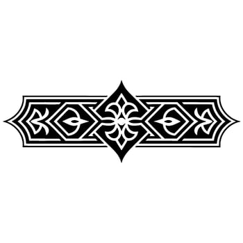 Intricate Black White Decorative Border, Medieval Style vector
