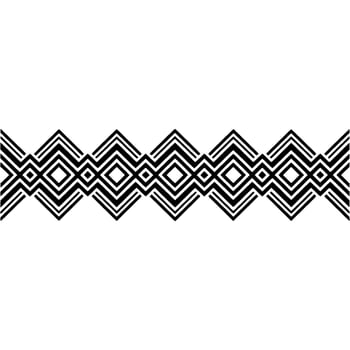 Geometric Border, Black White Zigzag Pattern, Minimalist vector