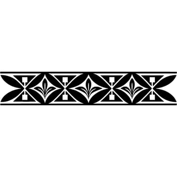 Art Deco Border, Geometric Pattern, Elegant , Black and White, Stylized Floral vector