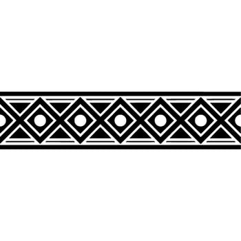 Geometric Deco Border Minimalist Black White Pattern, Symmetrical vector