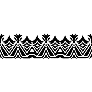 Geometric Tribal Border, Stylized Black Pattern, Texture vector