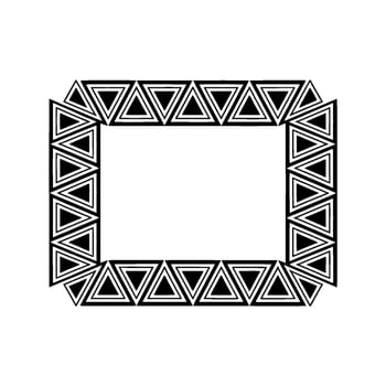Geometric Deco Frame, Minimalist Black White - Geometry vector
