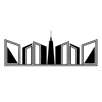 Geometric Cityscape Silhouette, Minimalist, Illustration vector