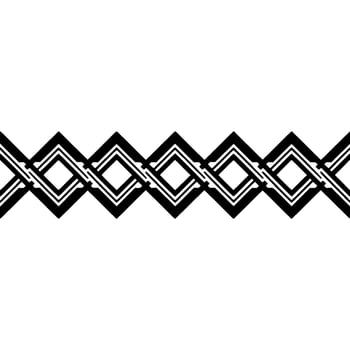 Geometric Border, Interlocking Diamonds, Minimalist vector