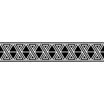 Geometric Deco Border Minimalist Black White Pattern - Triangles vector