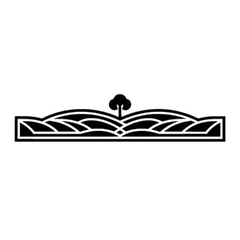 Stylized Landscape Border, Geometric Harmony vector