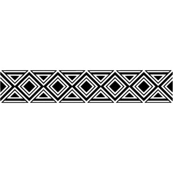 Geometric Deco Border, Black White Pattern - Monochrome vector