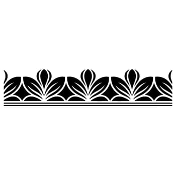 Art Deco Botanical Border, Elegant Element, Geometric vector