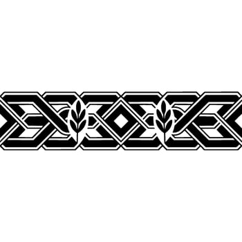 Geometric Celtic Border, Black and White, Intricate vector