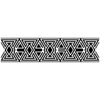 Geometric Deco Border, Intricate Black Pattern vector