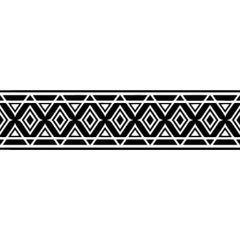 Geometric Tribal Border, Black and White Pattern, Aztec vector