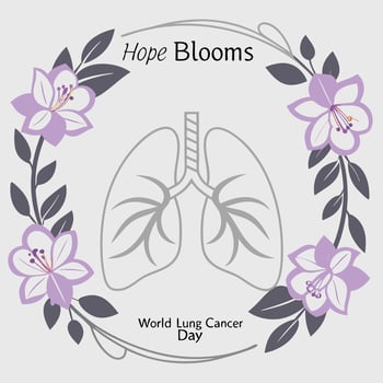Lungs with flowers and leaves for world lung day vector