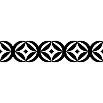Geometric Border, Mid-Century Modern Pattern, Stylized vector