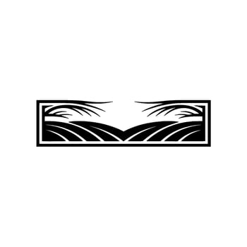 Minimalist Landscape Emblem, Rural Serenity, Geometric vector
