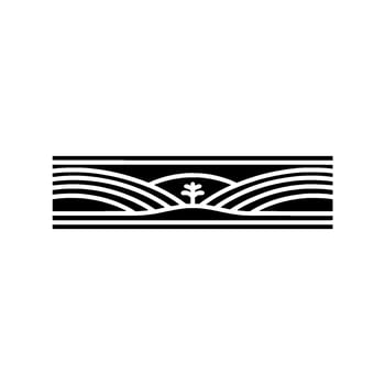Minimalist Landscape Emblem, Serene Horizon - Tranquil vector