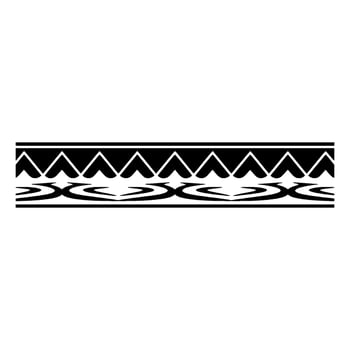 Geometric Tribal Border, Minimalist , Black White - Monochrome vector