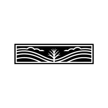 Minimalist Landscape Emblem, Serene Horizon, Illustration vector
