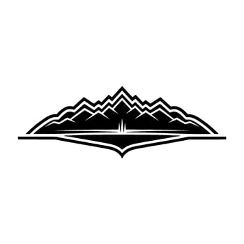 Mountain Silhouette Emblem, Serene Landscape vector