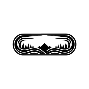 Minimalist Mountainscape Emblem, Adventure Exploration vector