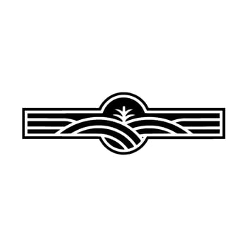 Minimalist Landscape Emblem, Rural Heritage, Organic Growth vector
