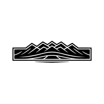 Geometric Mountainscape Emblem, Minimalist Landscape vector