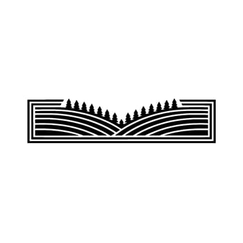 Minimalist Landscape Emblem Rural Harmony Growth, Hills vector
