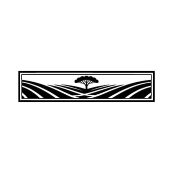Serene Landscape Emblem, Minimalist - Tree vector